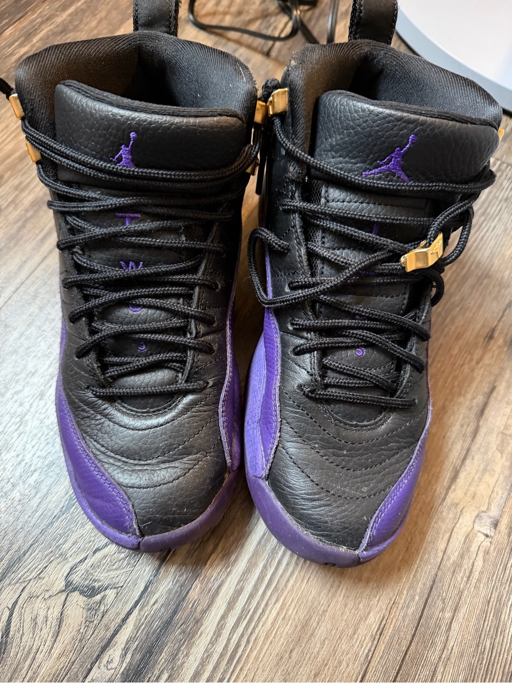 Jordan Black & Purple High-Top Basketball Sneakers
